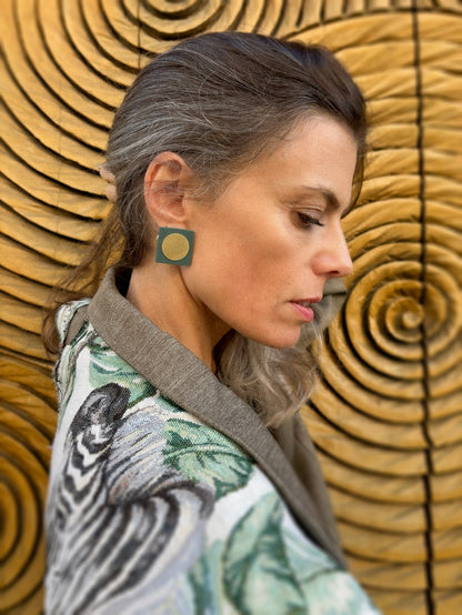 square mini earrings