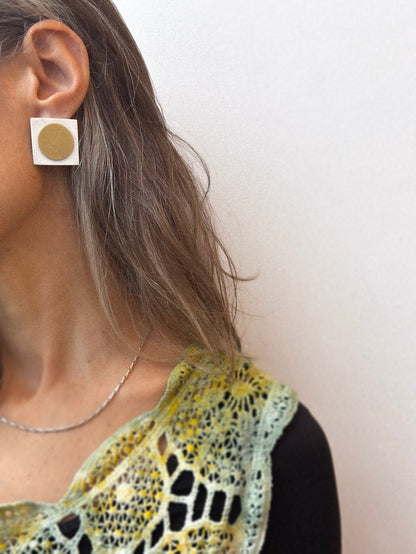 square mini earrings