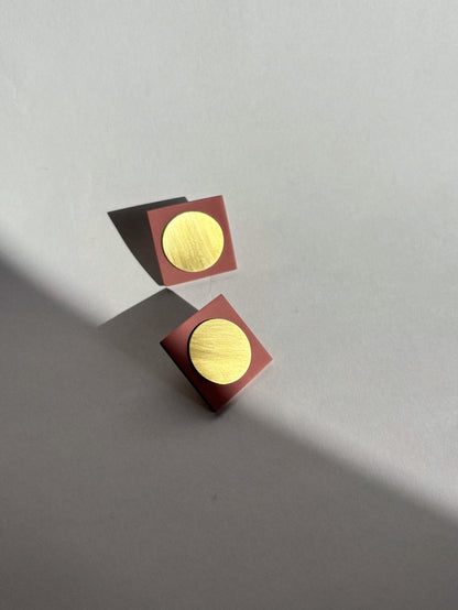 square mini earrings